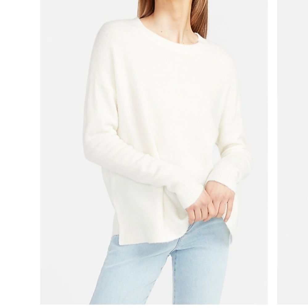 Express white crew neck sweater